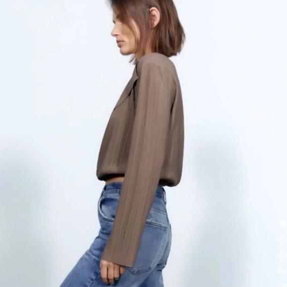 Zara Pleated Wrap Top - Picture 4 of 11